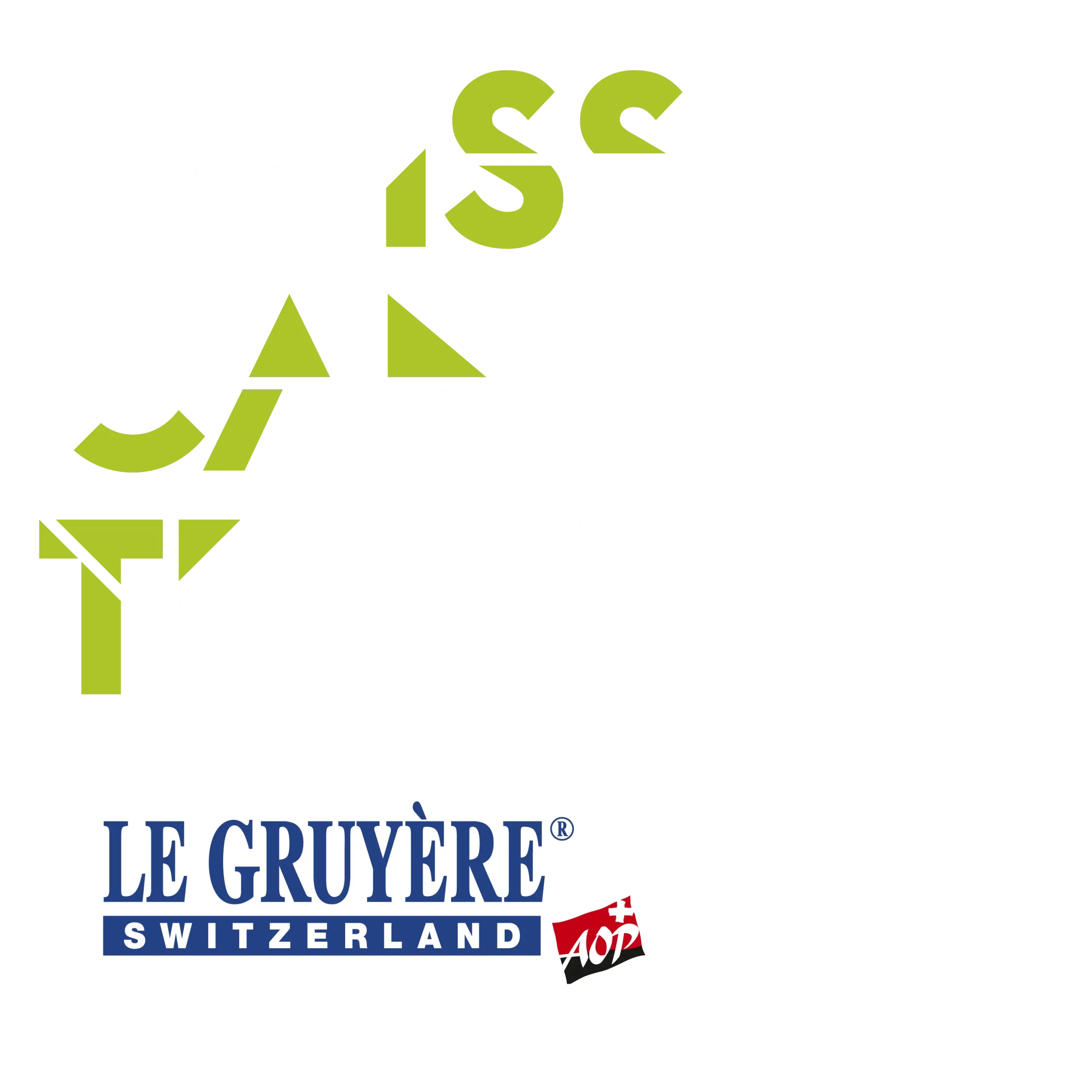 Weißes Swiss Canyon Trail Gruyère-Logo